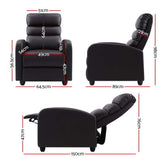 Artiss Luxury Recliner Chair Chairs Lounge Armchair Sofa Leather Cover Brown.